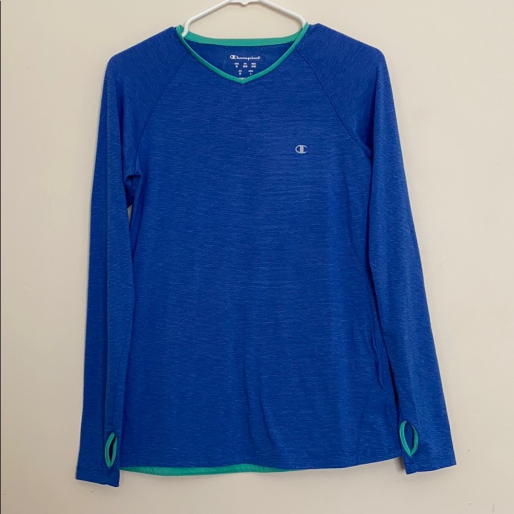 Women’s Champion blue and teal work out top size M